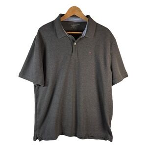 Tommy Hilfiger Men's XXL Regular Fit Dark Gray Short Sleeve Polo Shirt